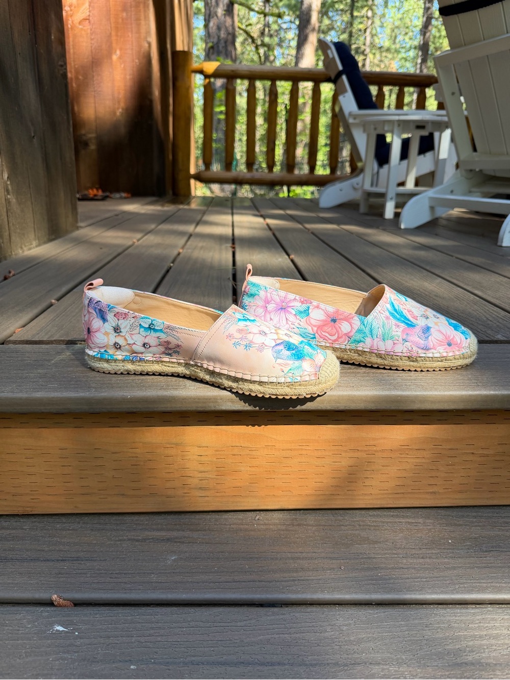 Anuschka Pink Floral Espadrille Slip-Ons